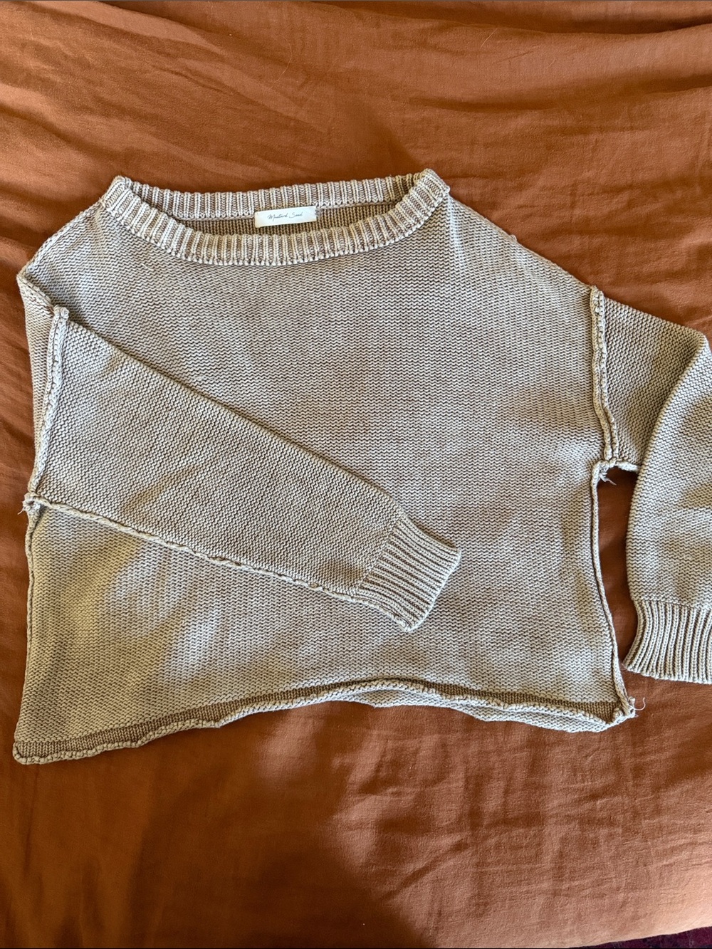 Mustard Seed Light Taupe Crewneck Sweater